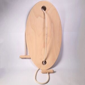 Wooden Wobble Balance Yoga‎ Board Curved Wood with Handles Excellent Condition